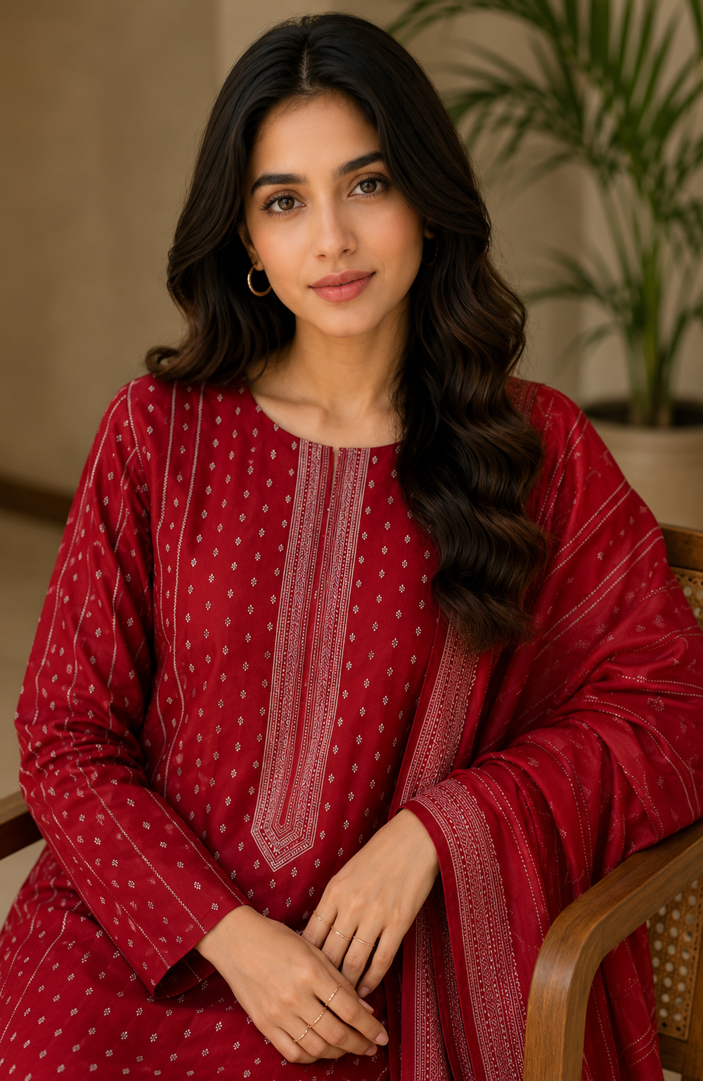 3PCs PRINTED LAWN UNSTITCHED SUIT