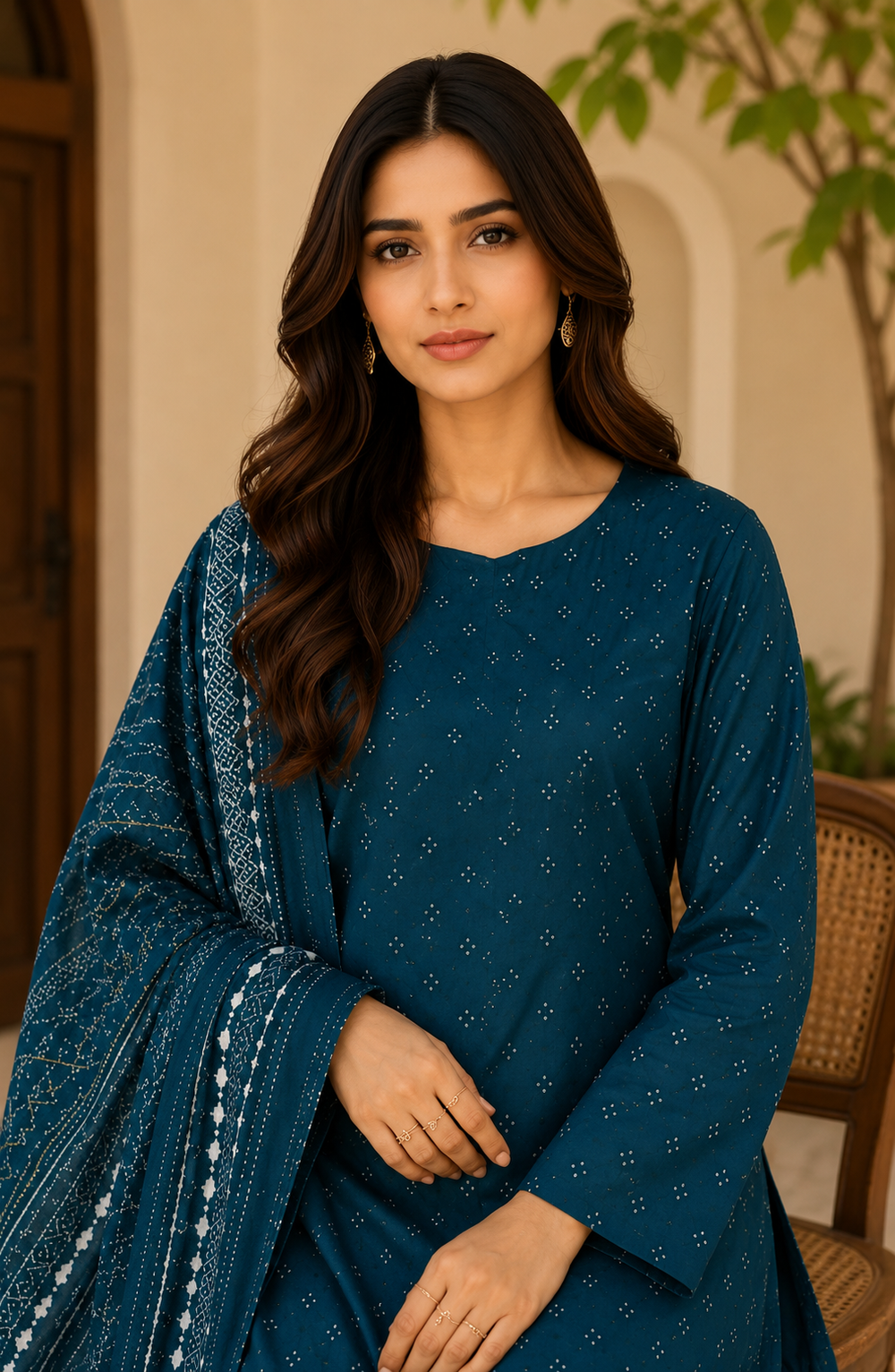 3PCs PRINTED LAWN UNSTITCHED SUIT
