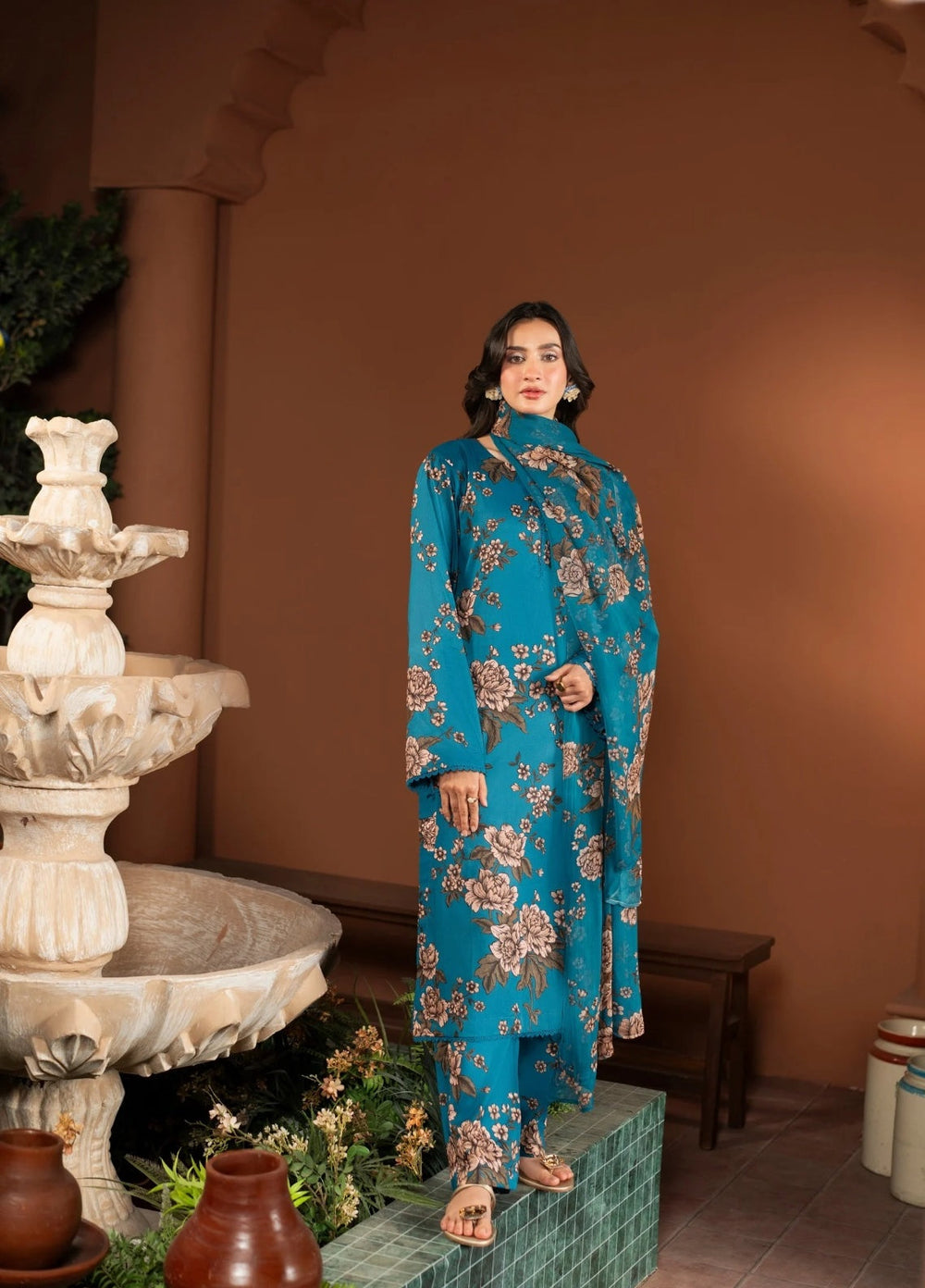3 Piece BreezeLawn Printed UnStitched Suit with Printed Dupatta & Printed Trouser.