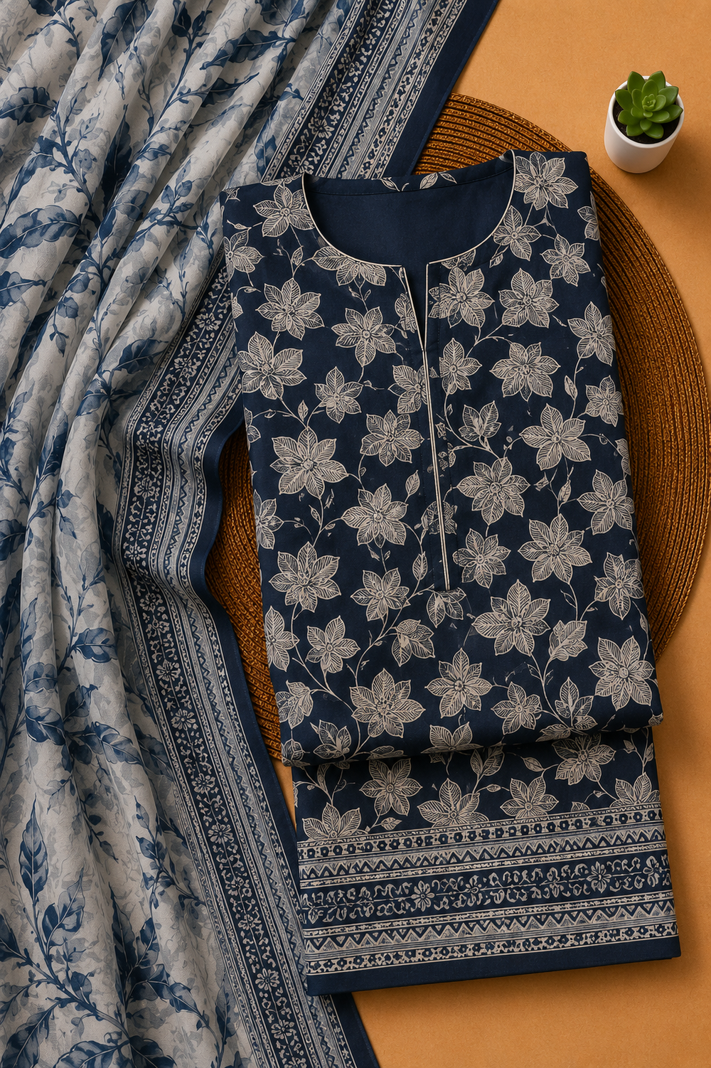 PRINTED 3PCs LAWN SUIT