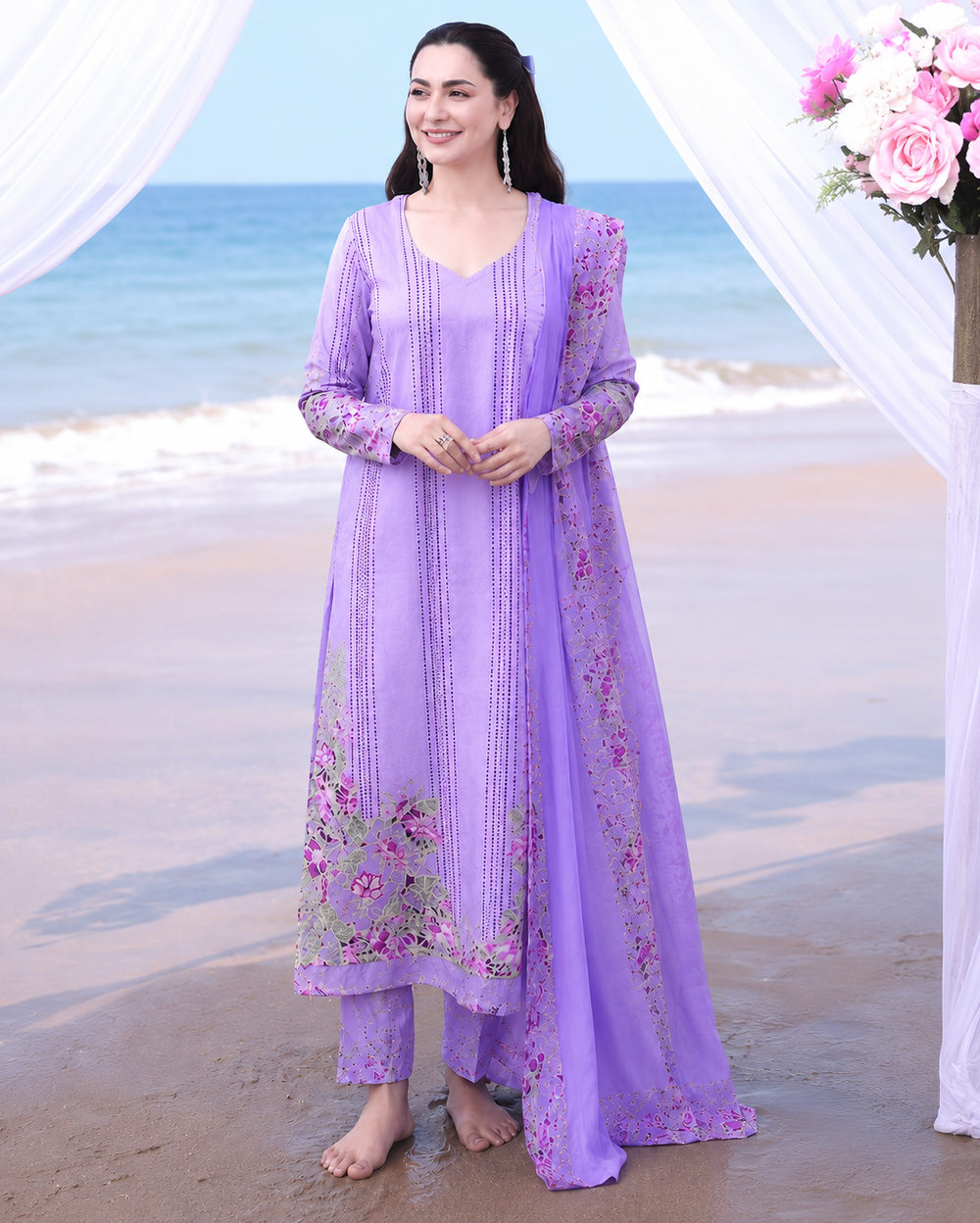 Lawn 3PC Unstitched Suit - BL