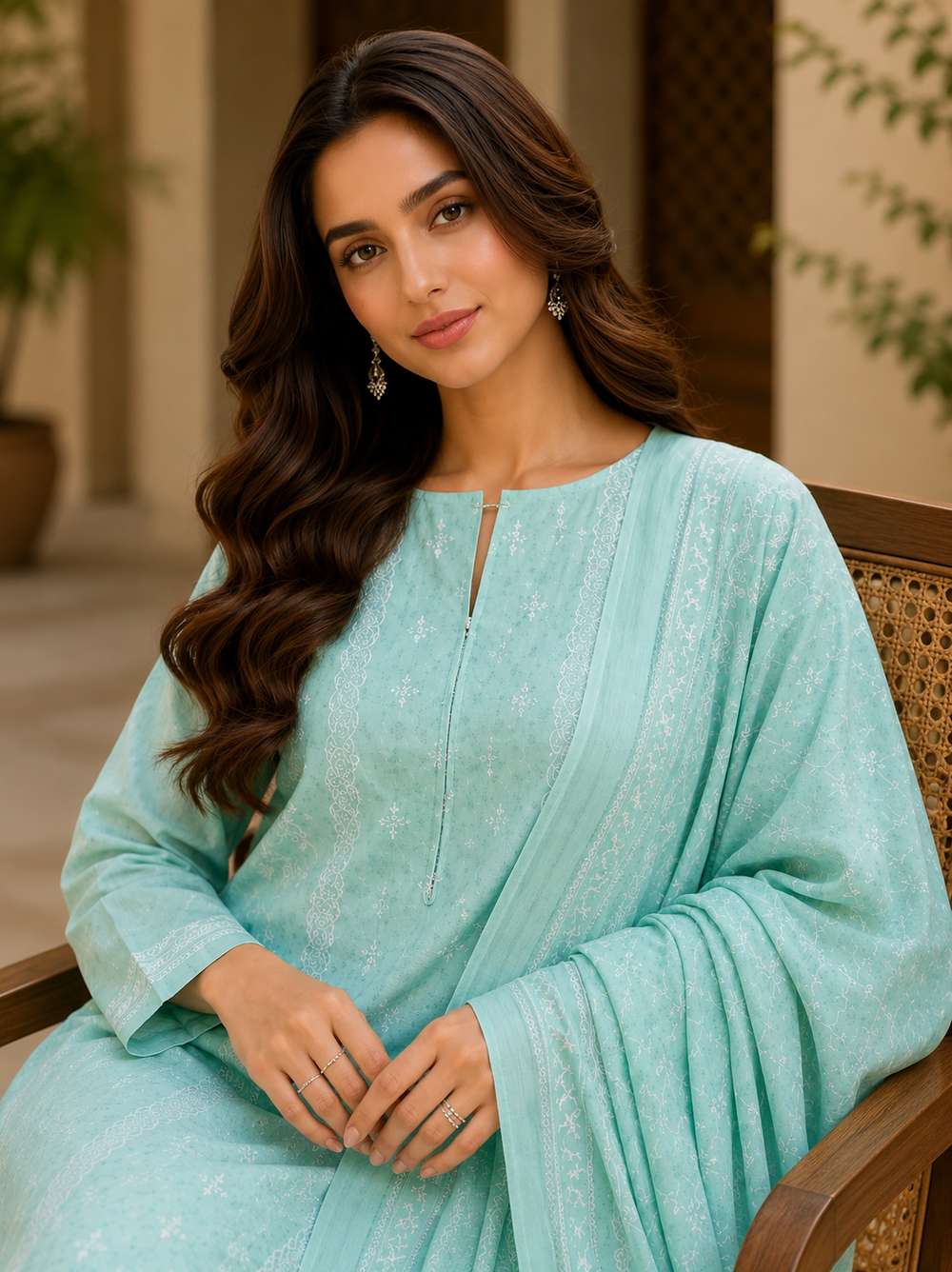 3PCs PRINTED LAWN UNSTITCHED SUIT
