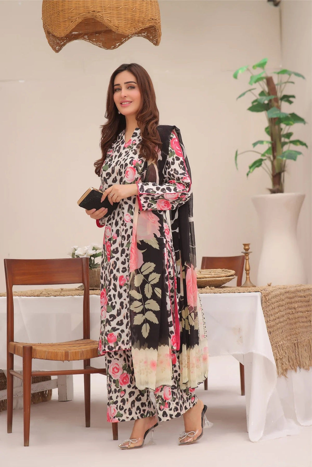 3 Piece BreezeLawn Printed UnStitched Suit with Printed Dupatta & Printed Trouser.