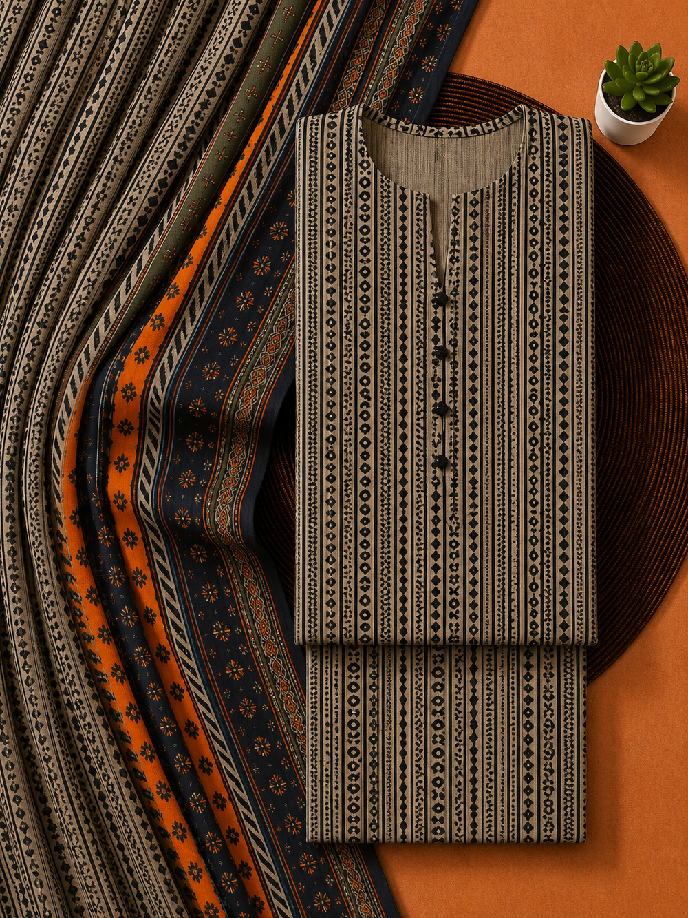 PRINTED 3PCs LAWN SUIT