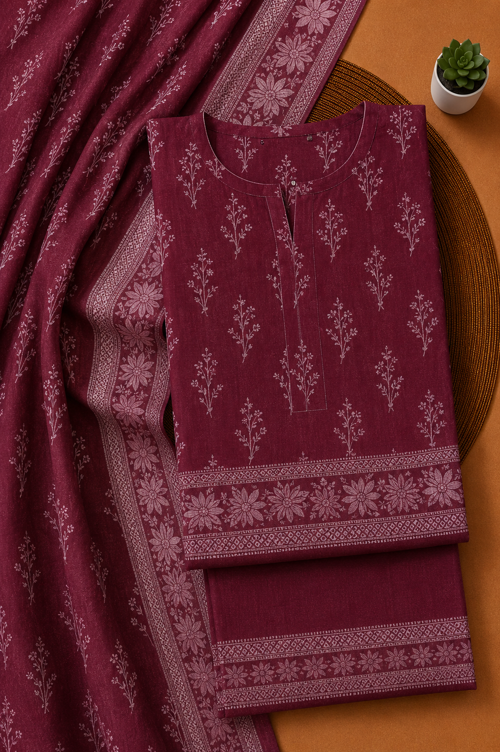 PRINTED 3PCs LAWN SUIT
