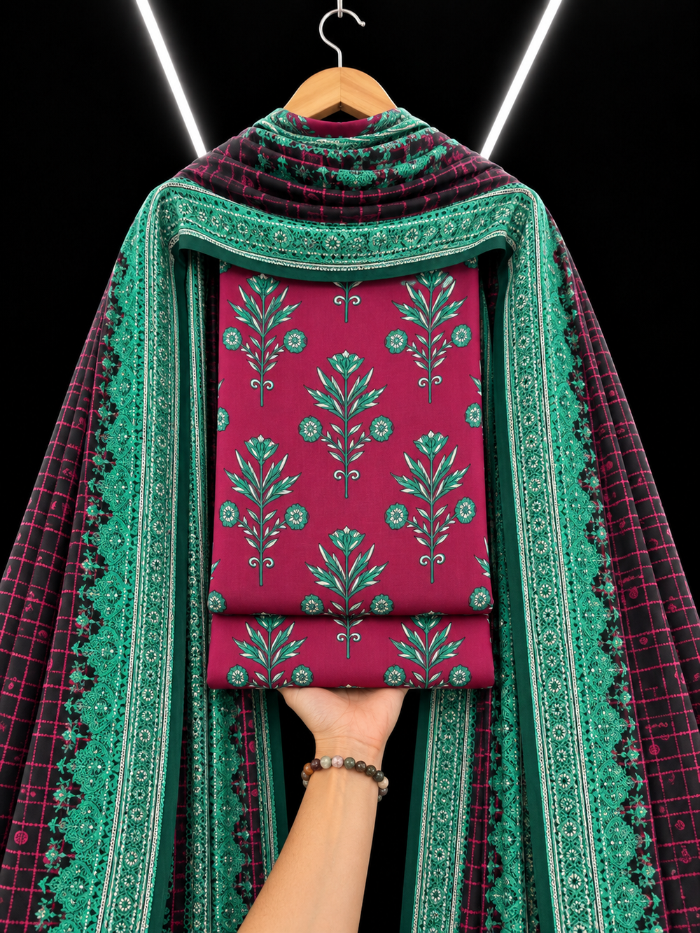 3PC DHANAK SILK - P1504