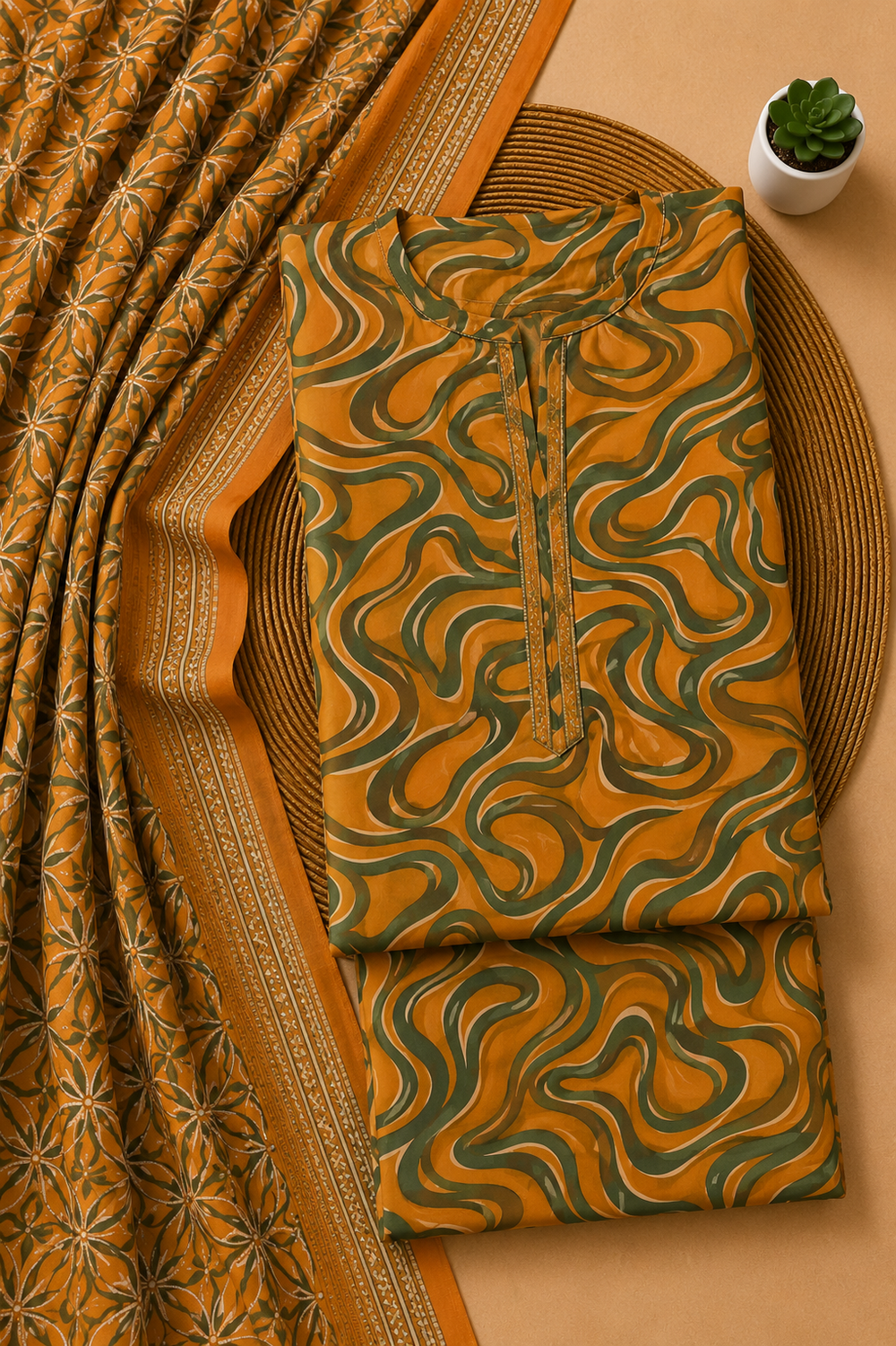 PRINTED 3PCs LAWN SUIT