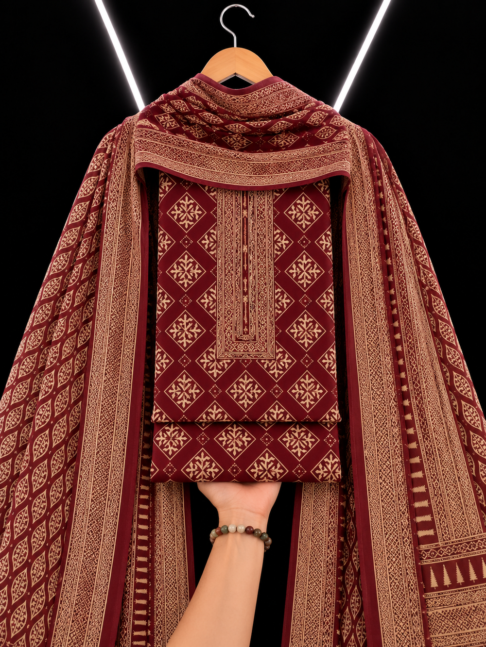 3PC DHANAK SILK - P1609