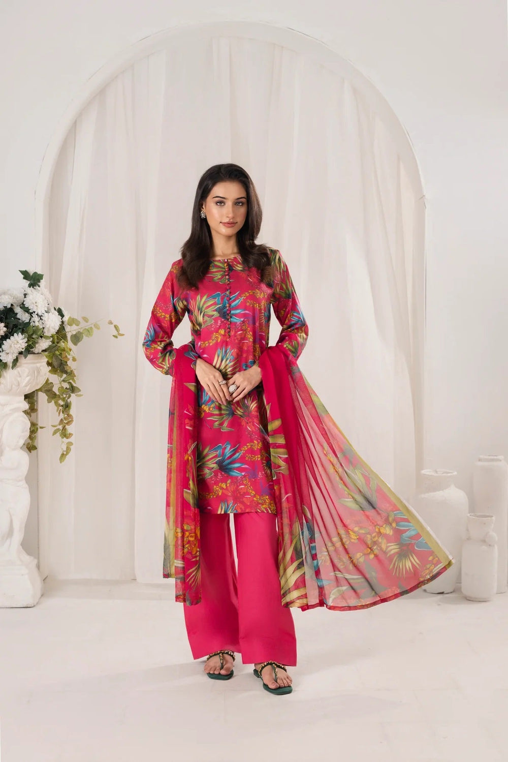 3 Piece BreezeLawn Printed UnStitched Suit with Printed Dupatta & Printed Trouser.