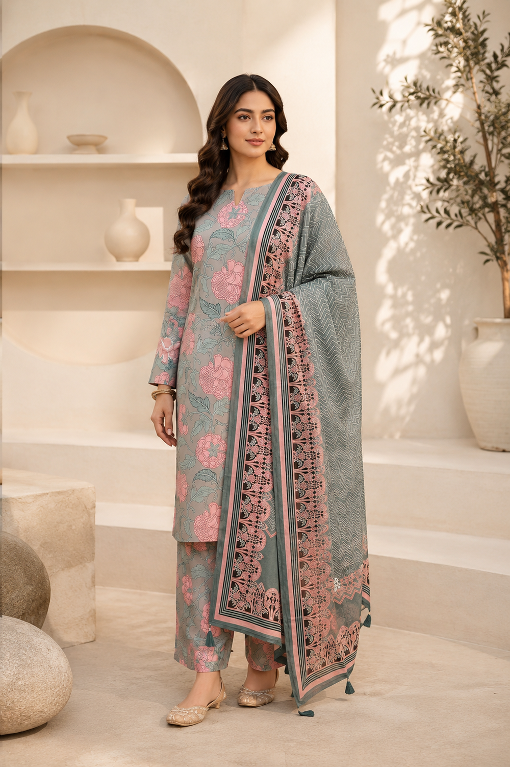 SWISS PRINTED 3PCs LAWN SUIT