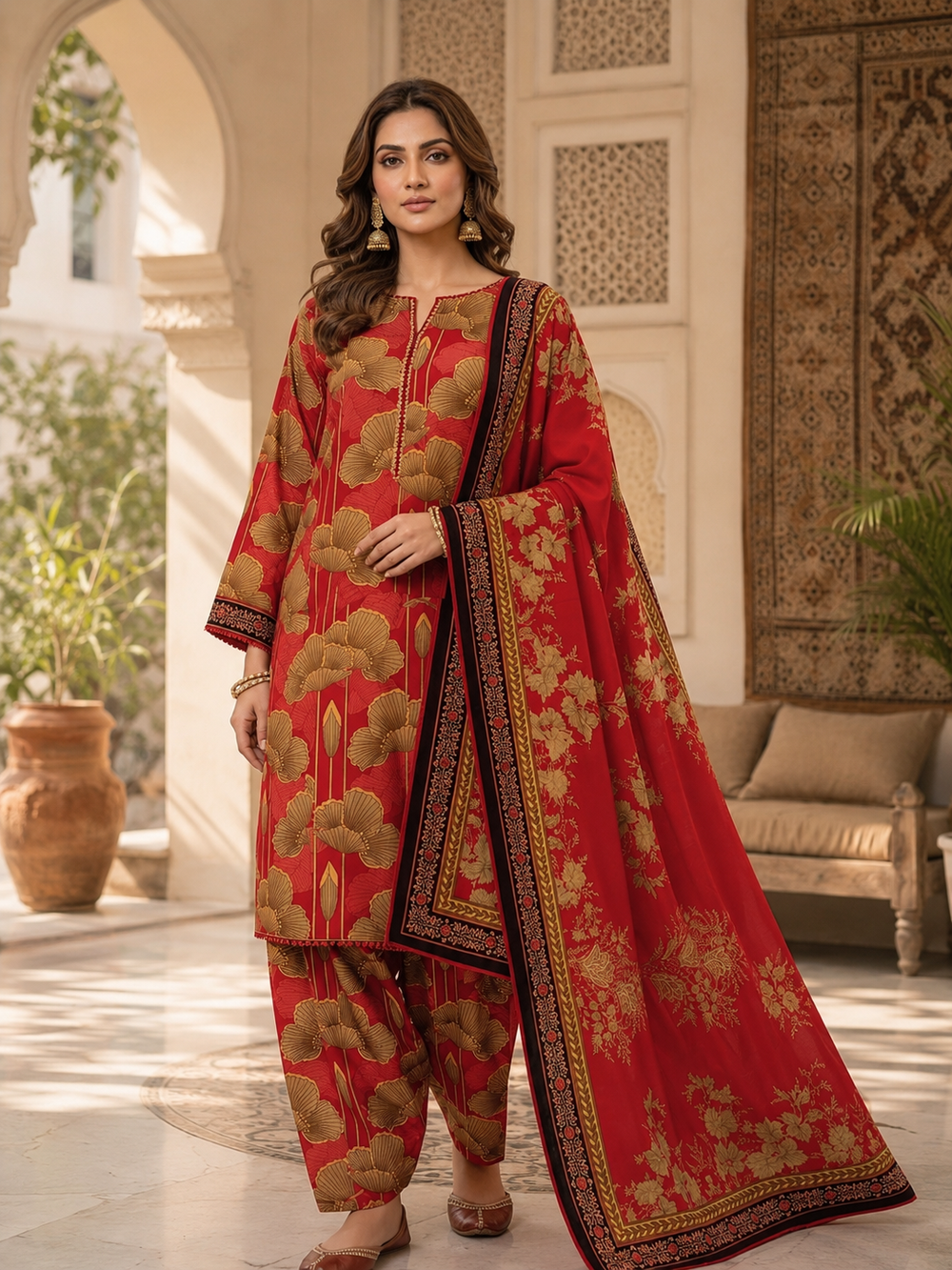 SWISS PRINTED 3PCs LAWN SUIT