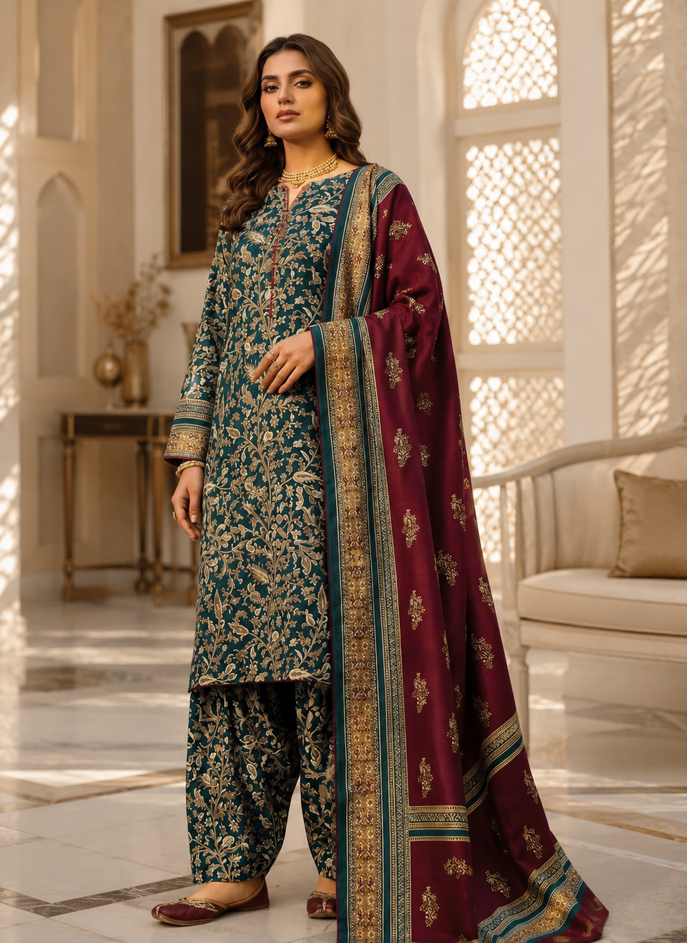 SWISS PRINTED 3PCs LAWN SUIT