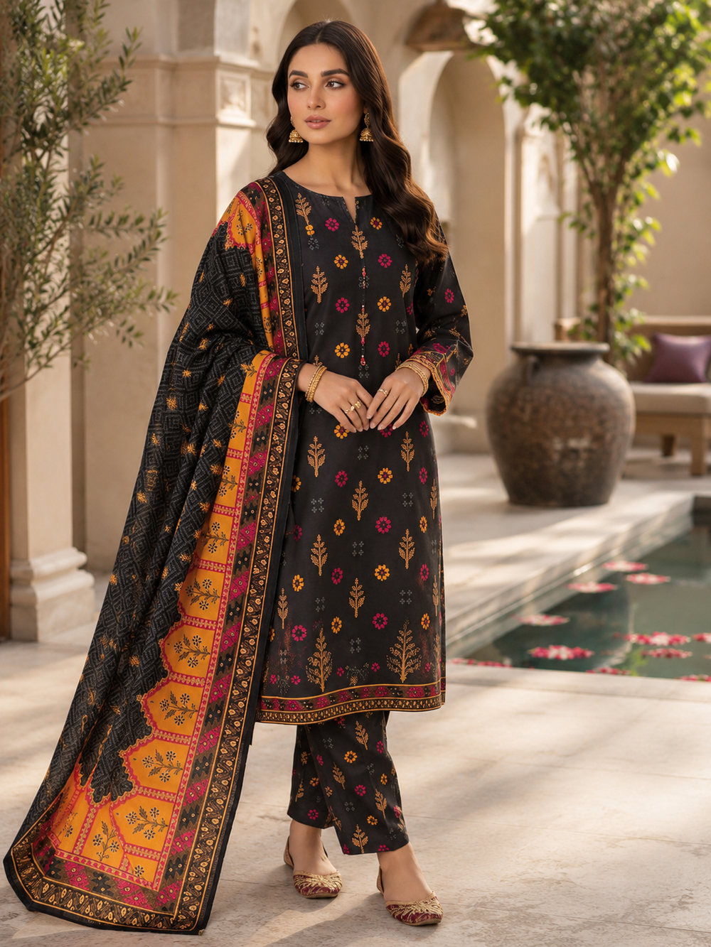 SWISS PRINTED 3PCs LAWN SUIT