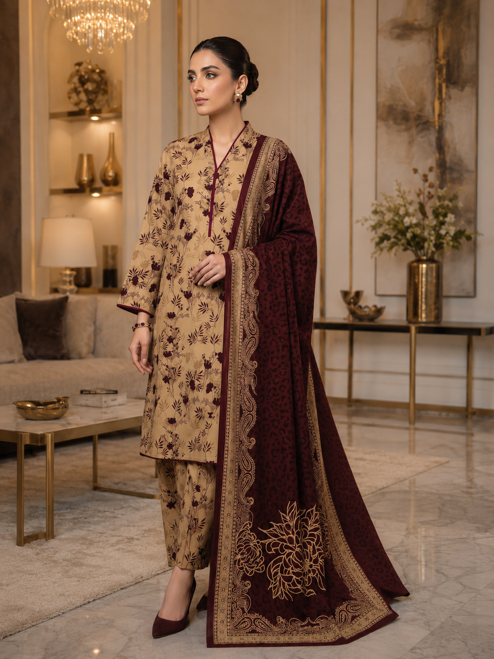 SWISS PRINTED 3PCs LAWN SUIT