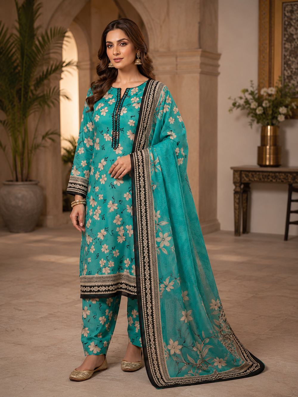SWISS PRINTED 3PCs LAWN SUIT