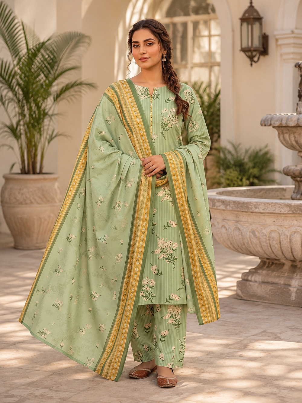 SWISS PRINTED 3PCs LAWN SUIT