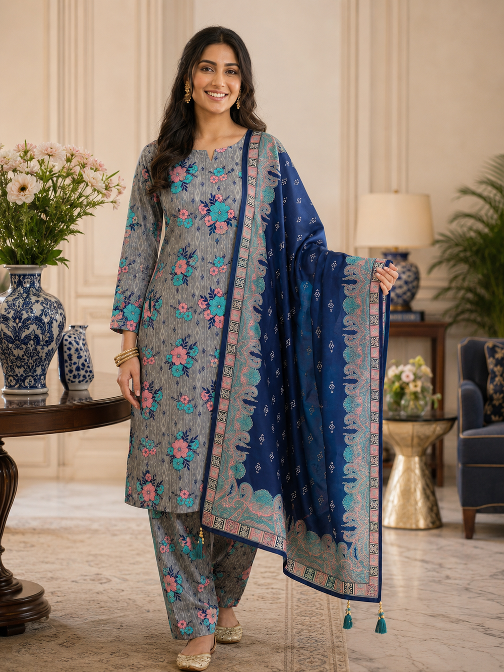 SWISS PRINTED 3PCs LAWN SUIT