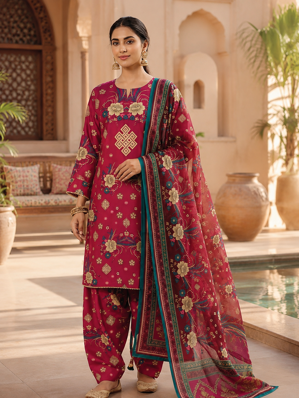 SWISS PRINTED 3PCs LAWN SUIT