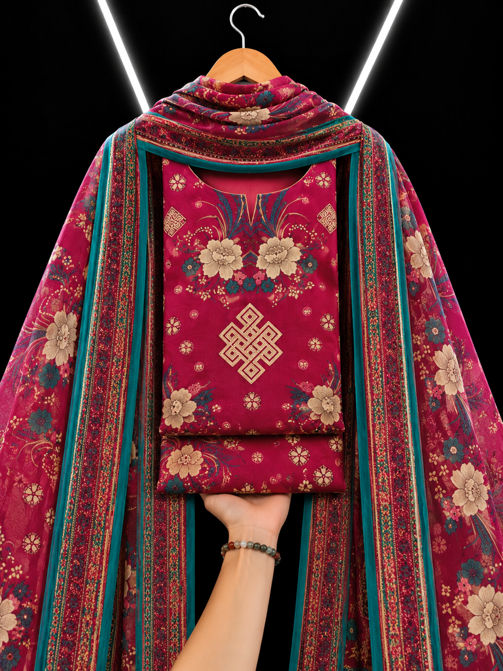 3PC DHANAK SILK - P1716