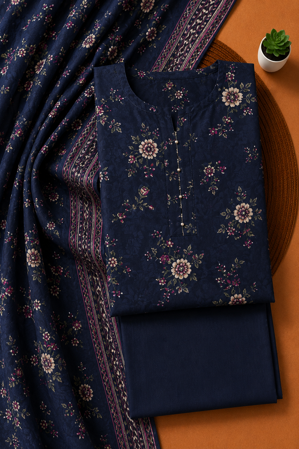 PRINTED 3PCs LAWN SUIT