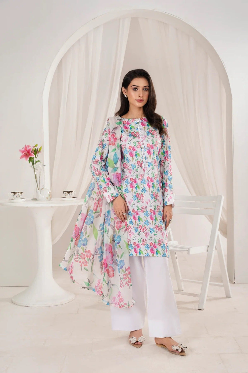 3 Piece BreezeLawn Printed UnStitched Suit with Printed Dupatta & Printed Trouser.