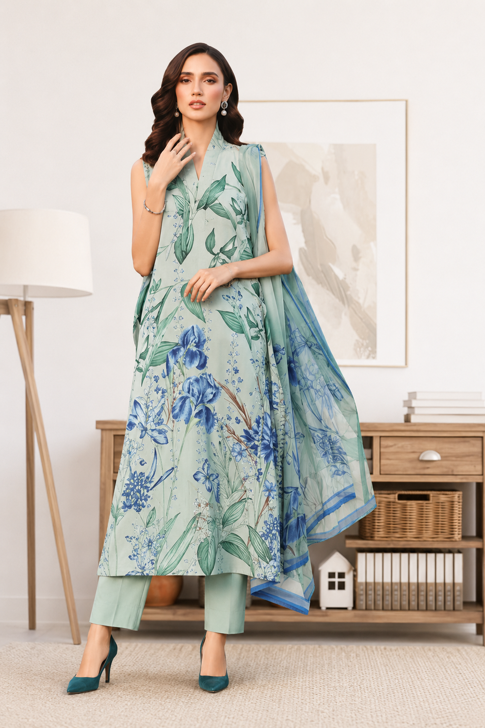 Lawn 3PC Unstitched Suit - BL
