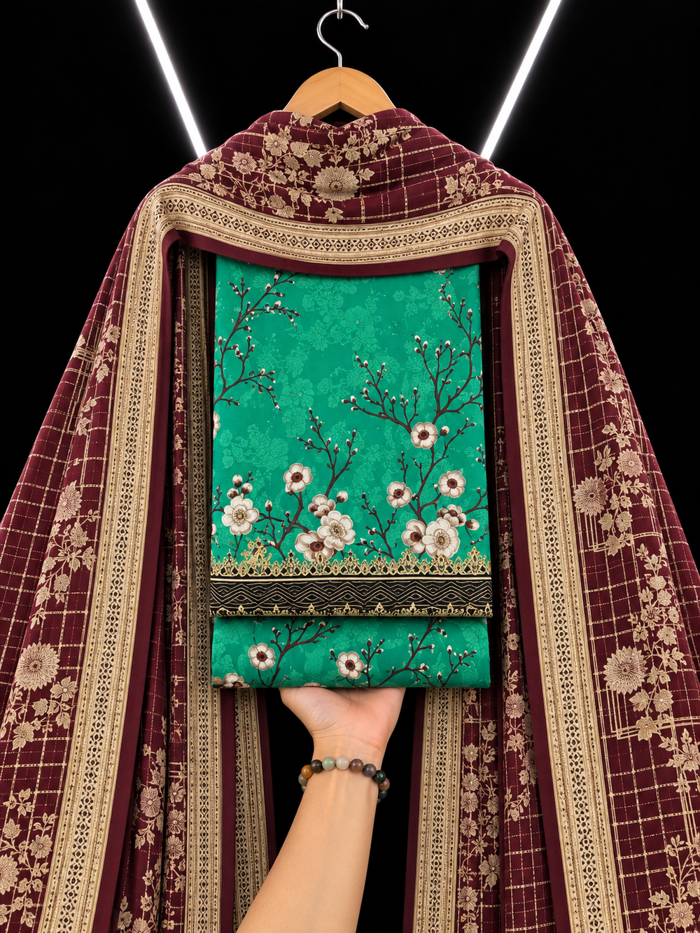 3PC DHANAK SILK - P1910