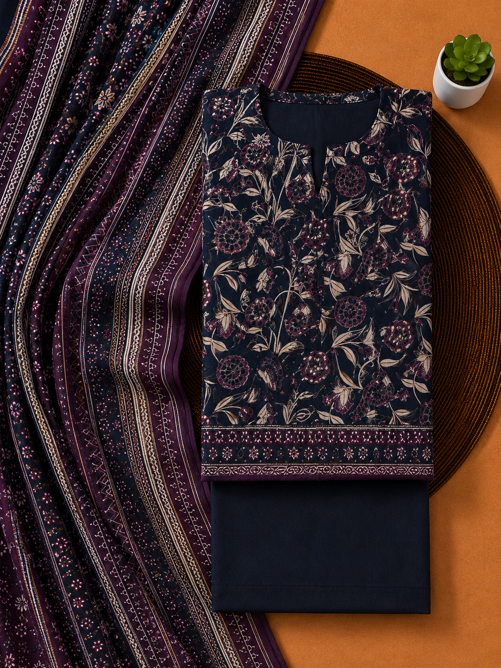 PRINTED 3PCs LAWN SUIT