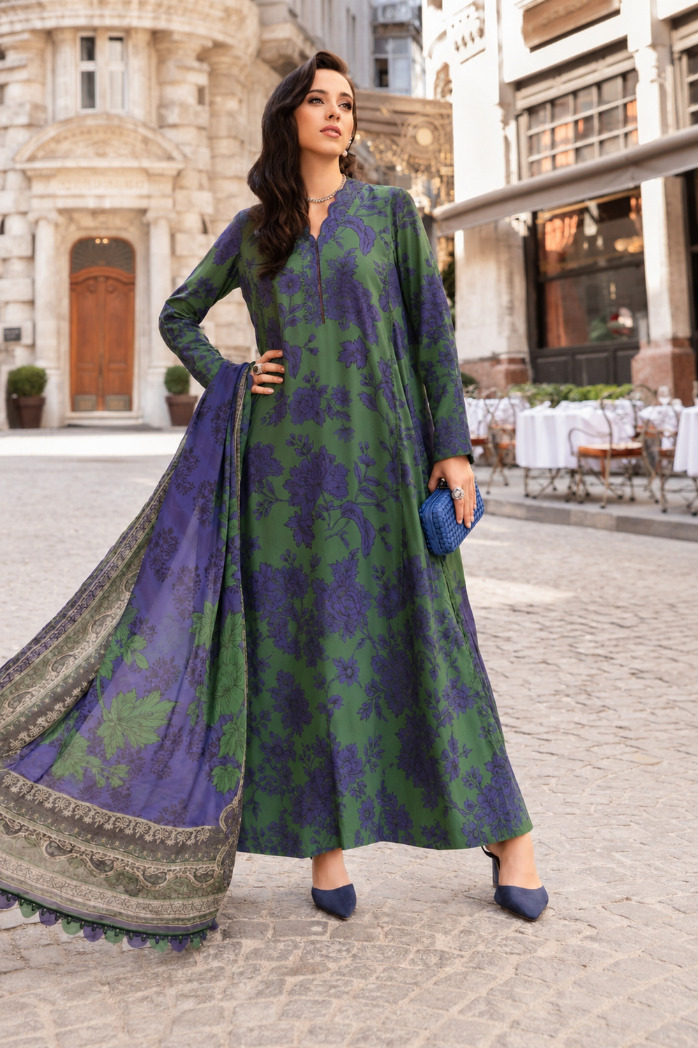 Lawn 3PC Unstitched Suit - BL