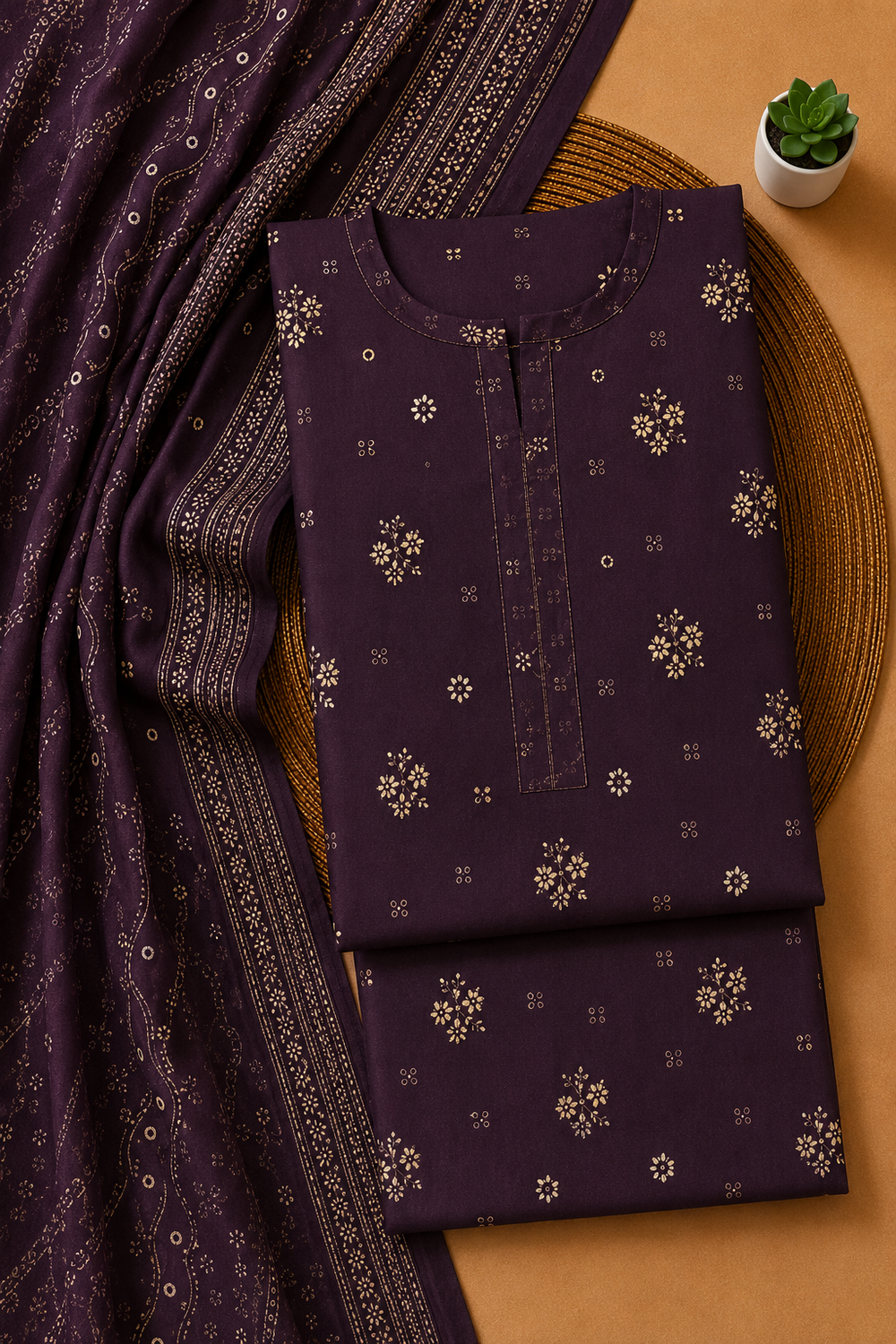PRINTED 3PCs LAWN SUIT
