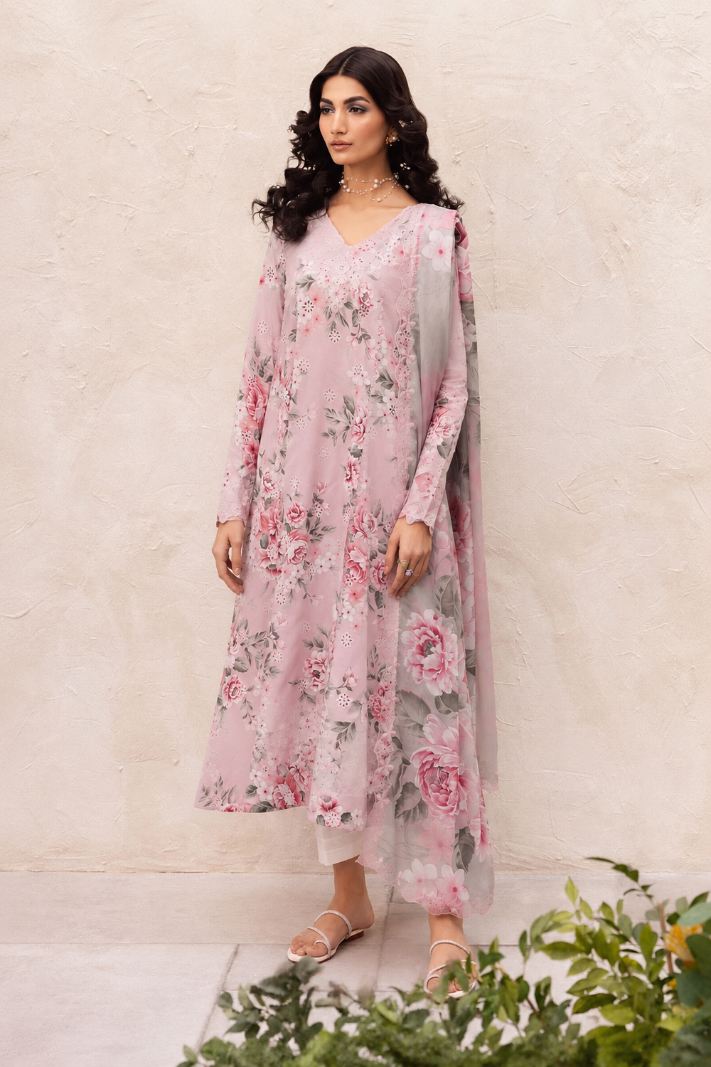 Lawn 3PC Unstitched Suit - BL
