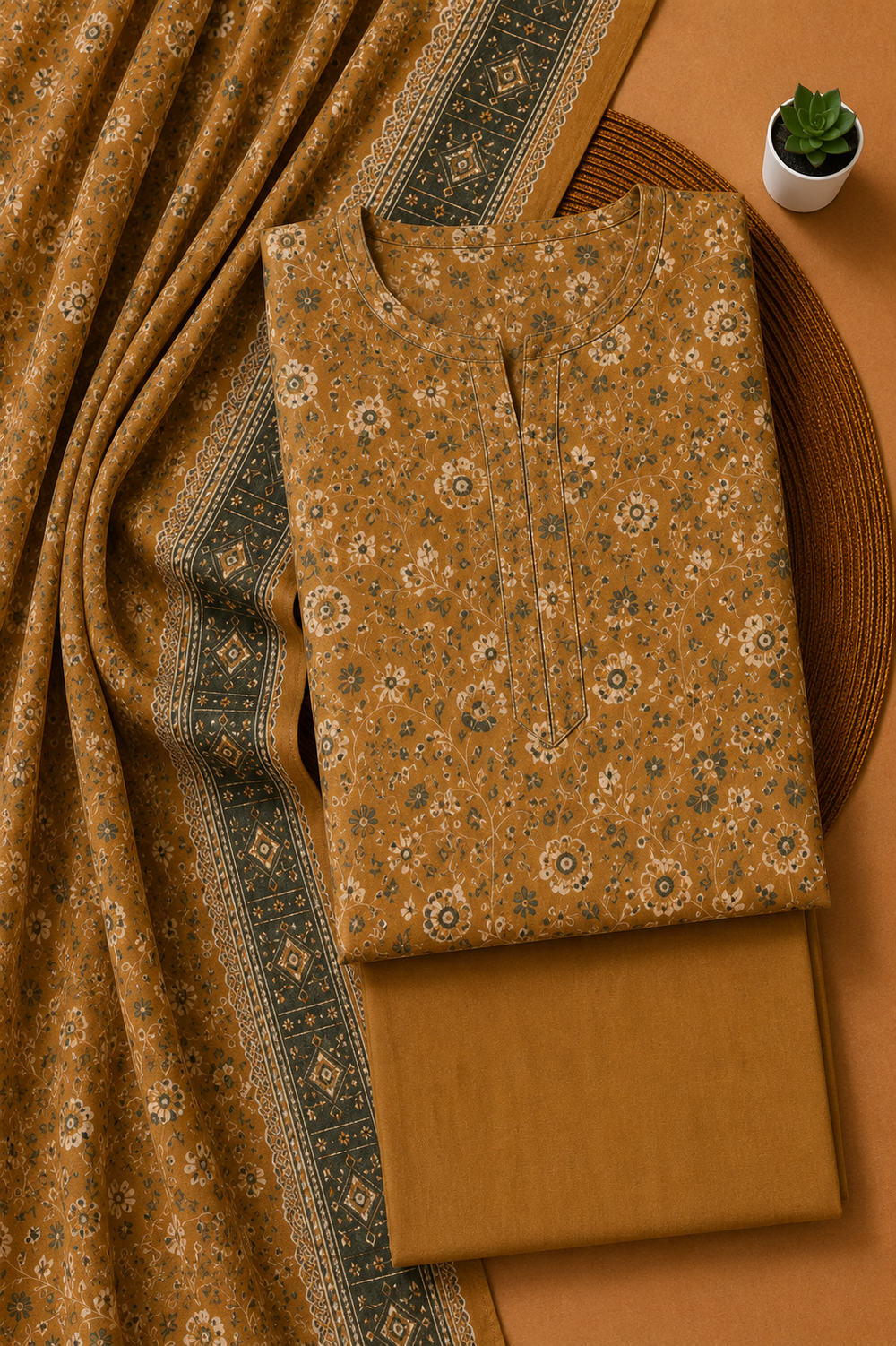 PRINTED 3PCs LAWN SUIT