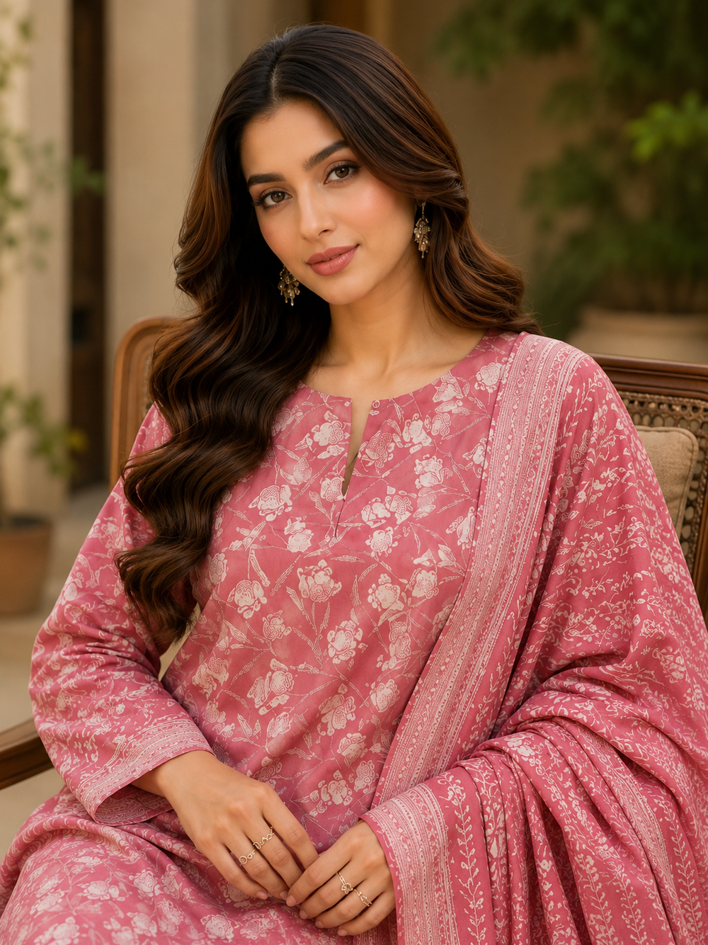3PCs PRINTED LAWN UNSTITCHED SUIT