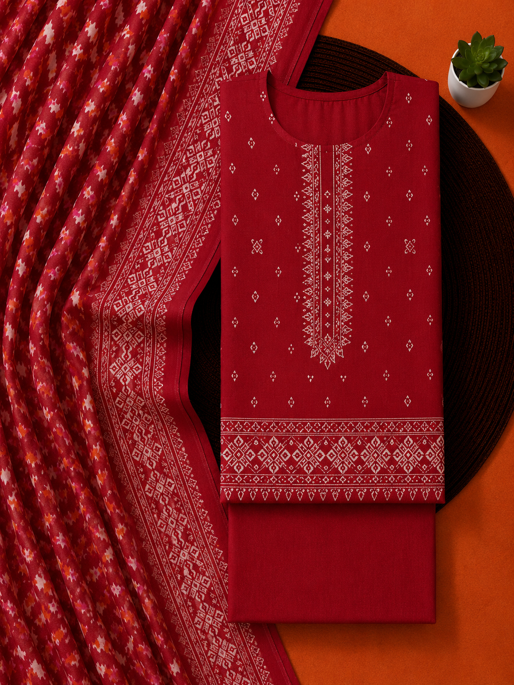 PRINTED 3PCs LAWN SUIT