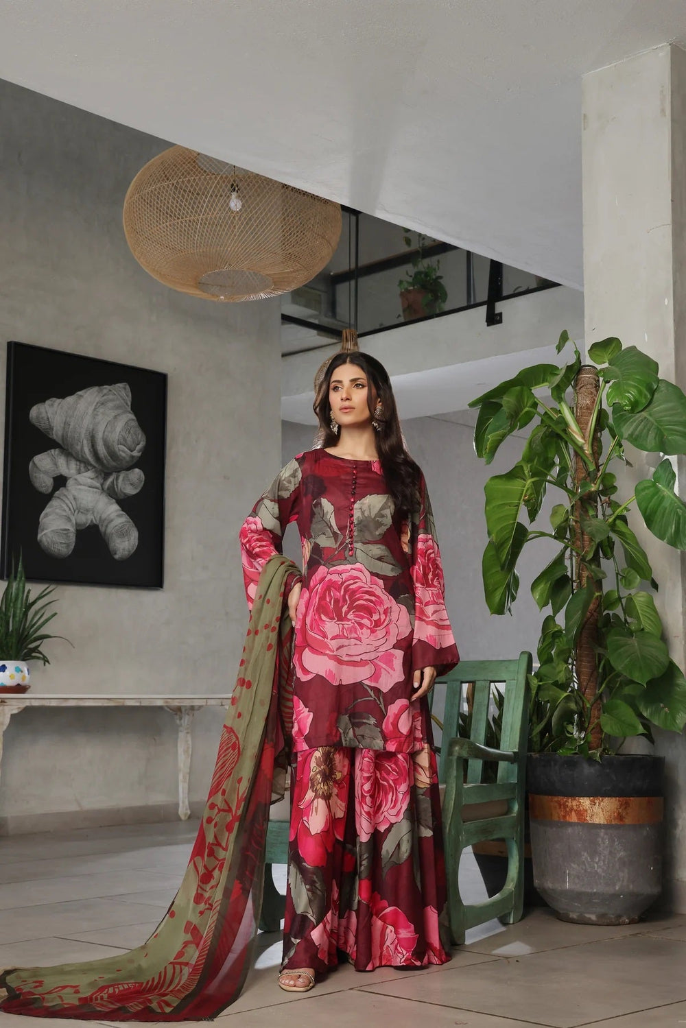 3 Piece BreezeLawn Printed UnStitched Suit with Printed Dupatta & Printed Trouser.