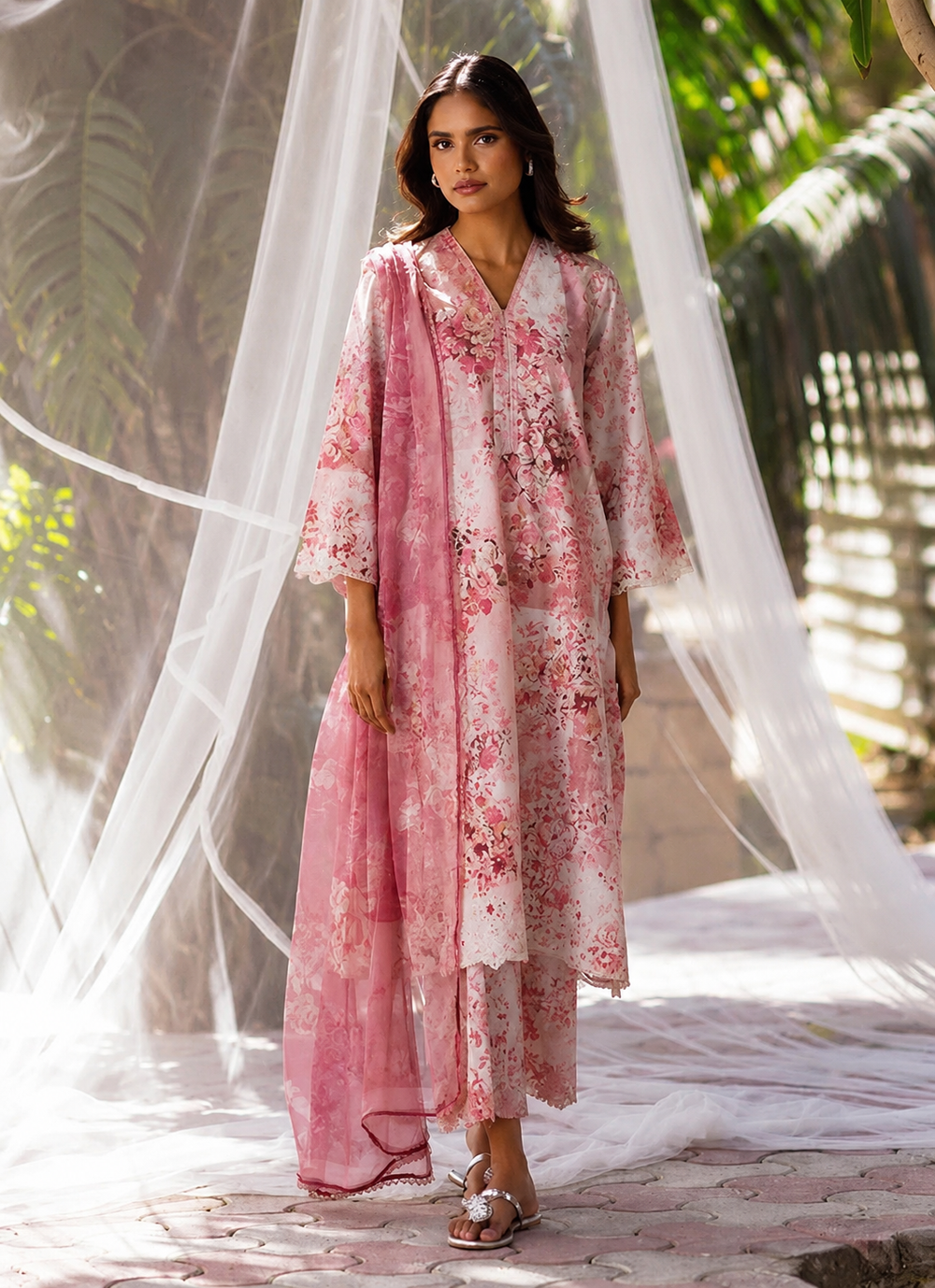 Lawn 3PC Unstitched Suit - BL