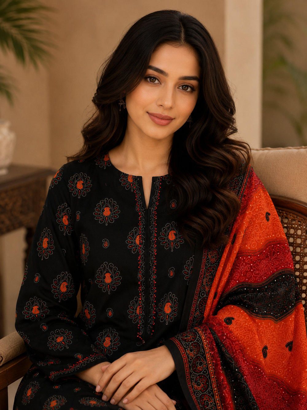 3PCs PRINTED LAWN UNSTITCHED SUIT