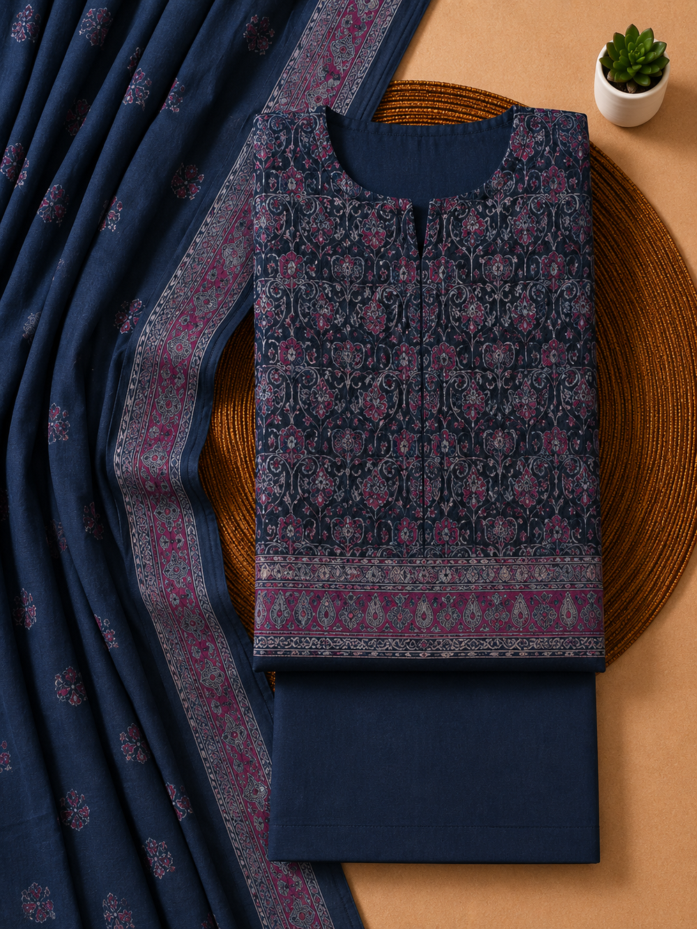 PRINTED 3PCs LAWN SUIT