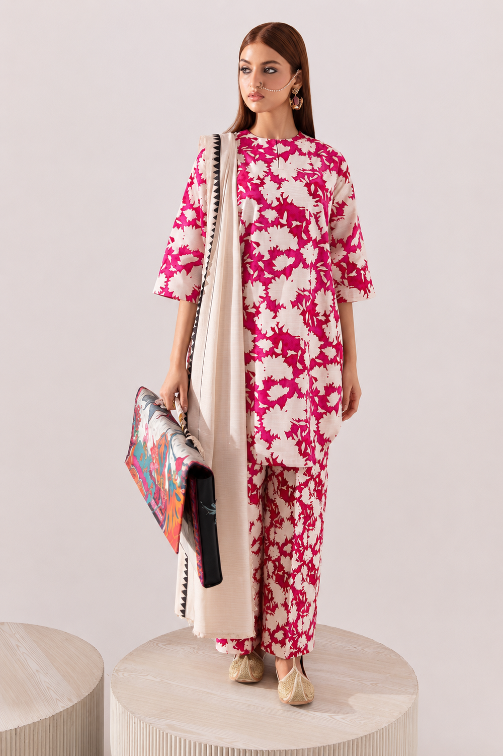 Lawn 3PC Unstitched Suit - BL