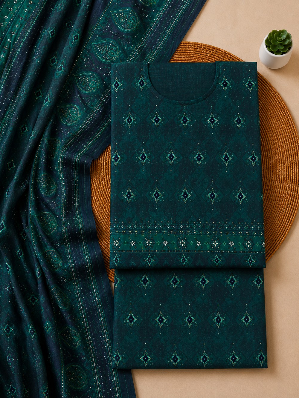 PRINTED 3PCs LAWN SUIT