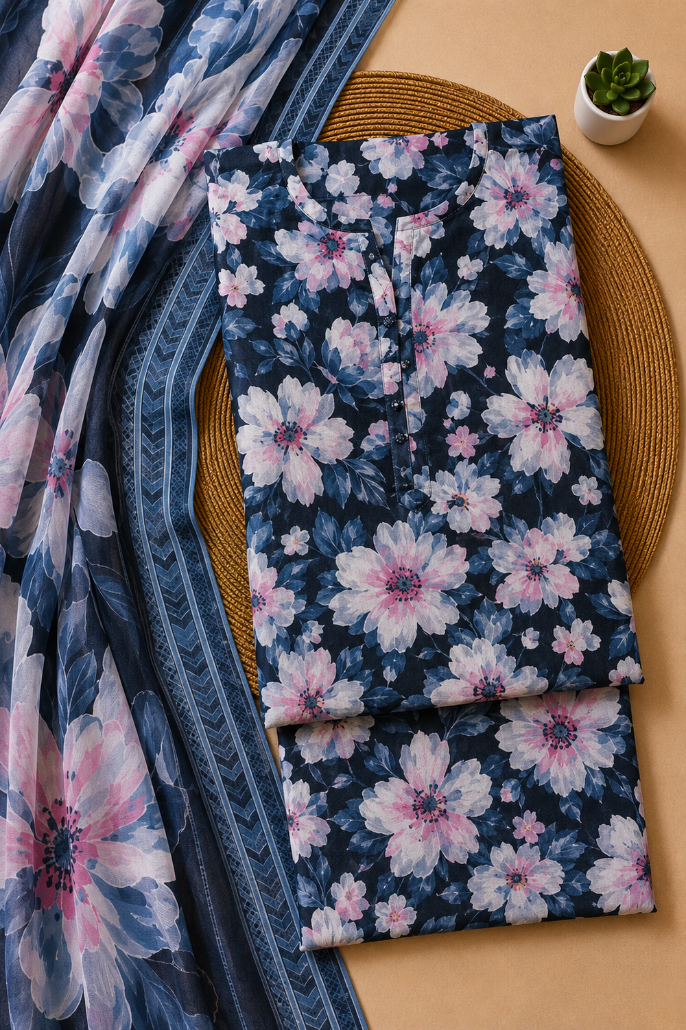 PRINTED 3PCs LAWN SUIT