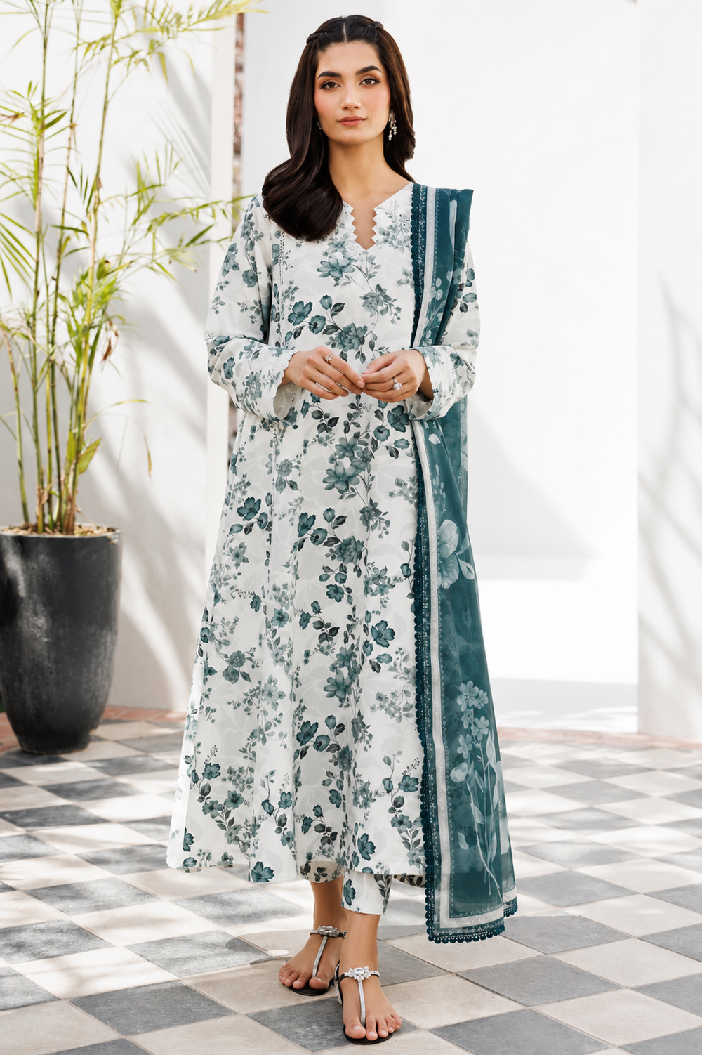 Lawn 3PC Unstitched Suit - BL