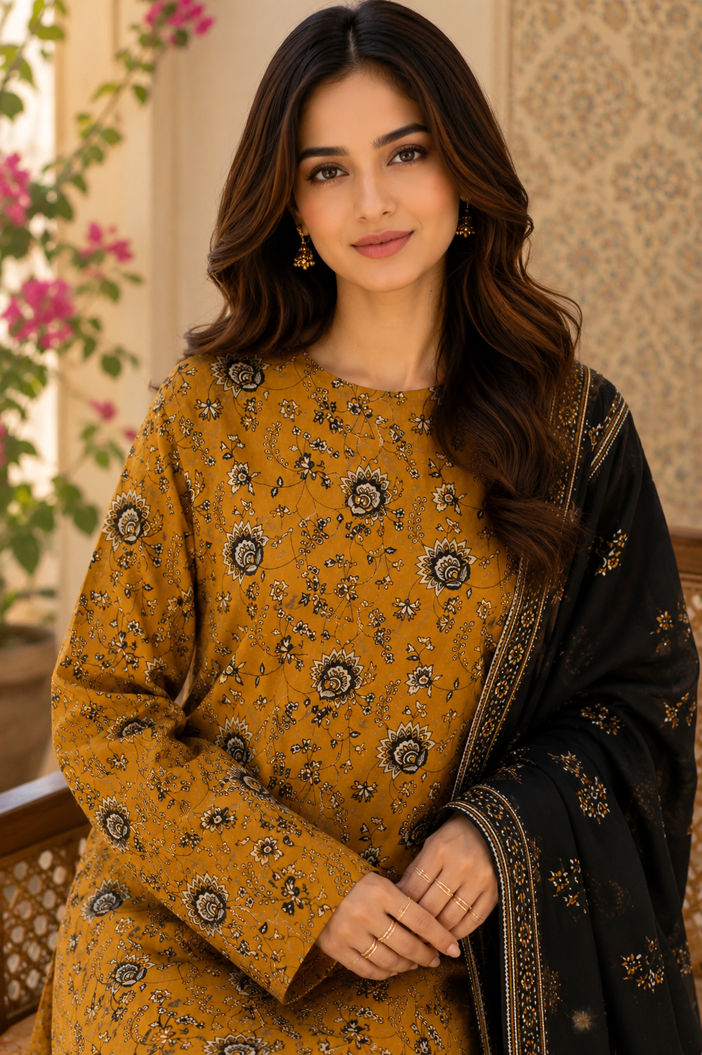 3PCs PRINTED LAWN UNSTITCHED SUIT