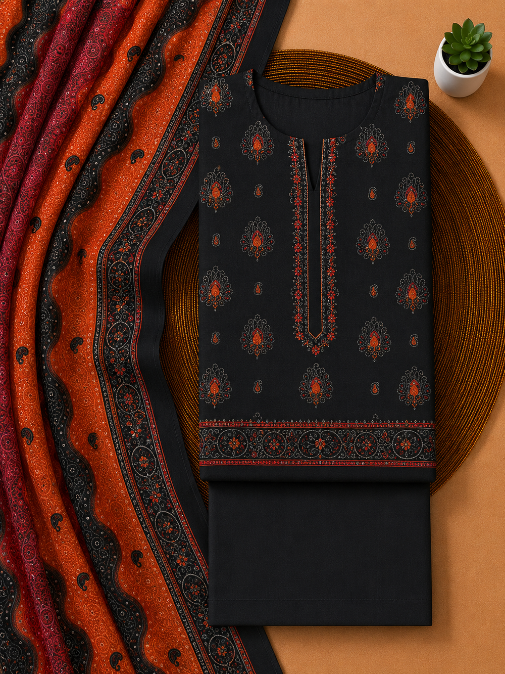 PRINTED 3PCs LAWN SUIT