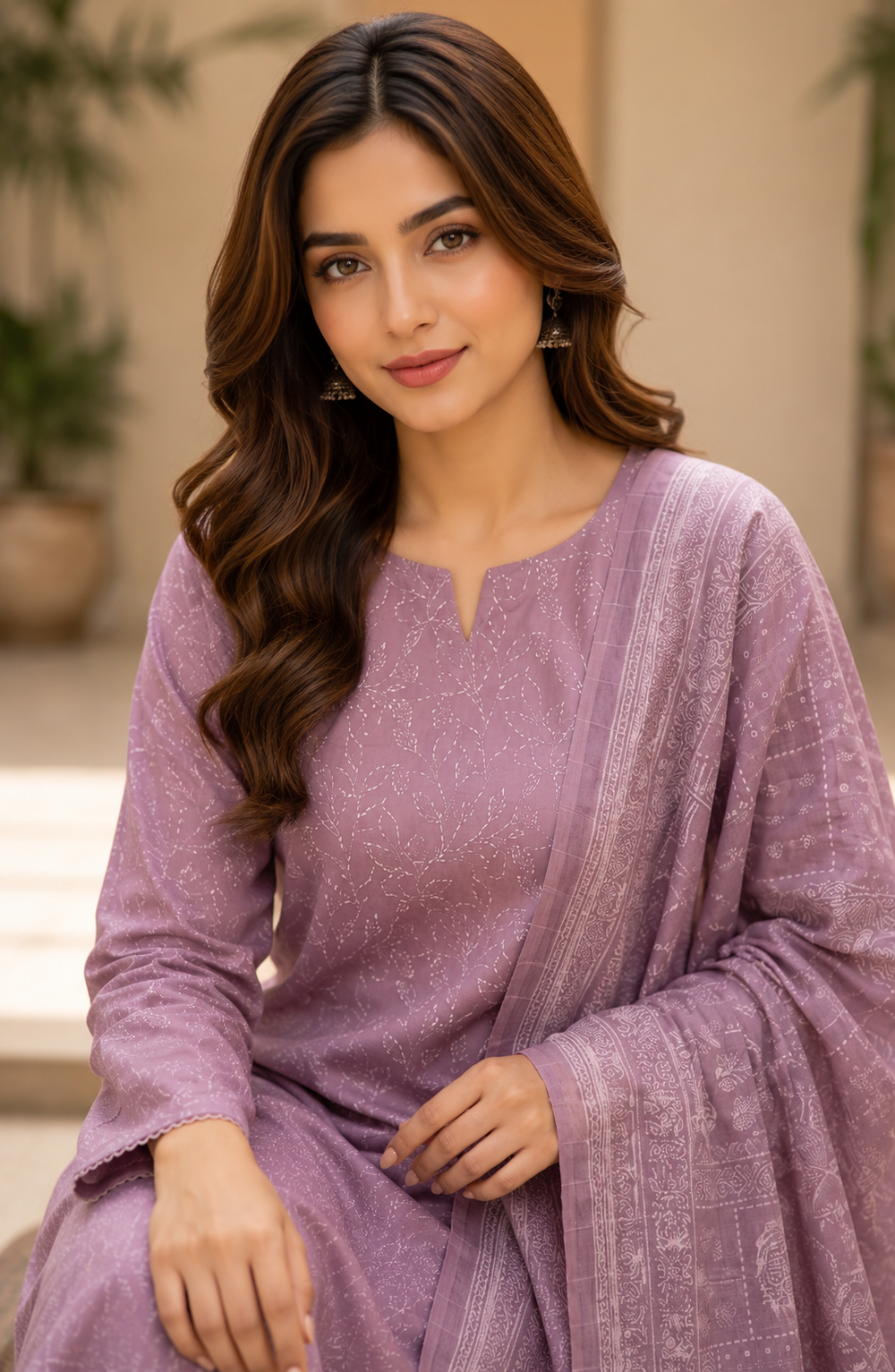 3PCs PRINTED LAWN UNSTITCHED SUIT