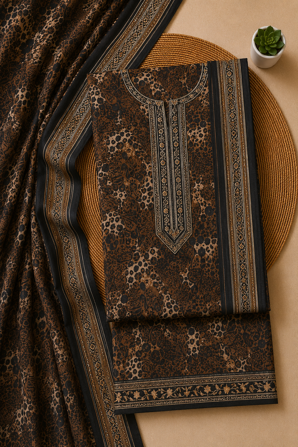 PRINTED 3PCs LAWN SUIT