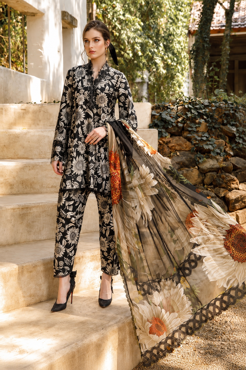 Lawn 3PC Unstitched Suit - BL