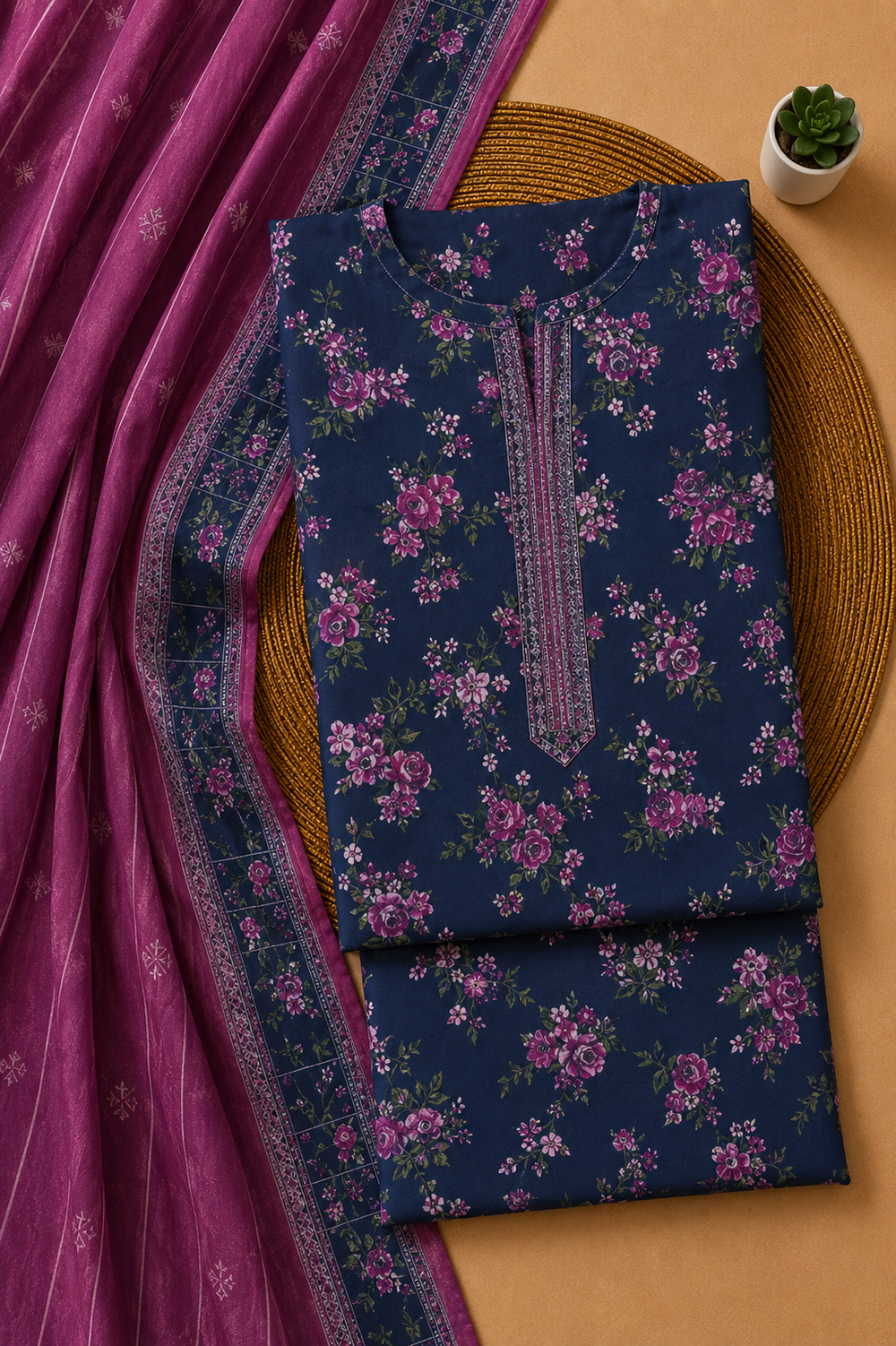 PRINTED 3PCs LAWN SUIT
