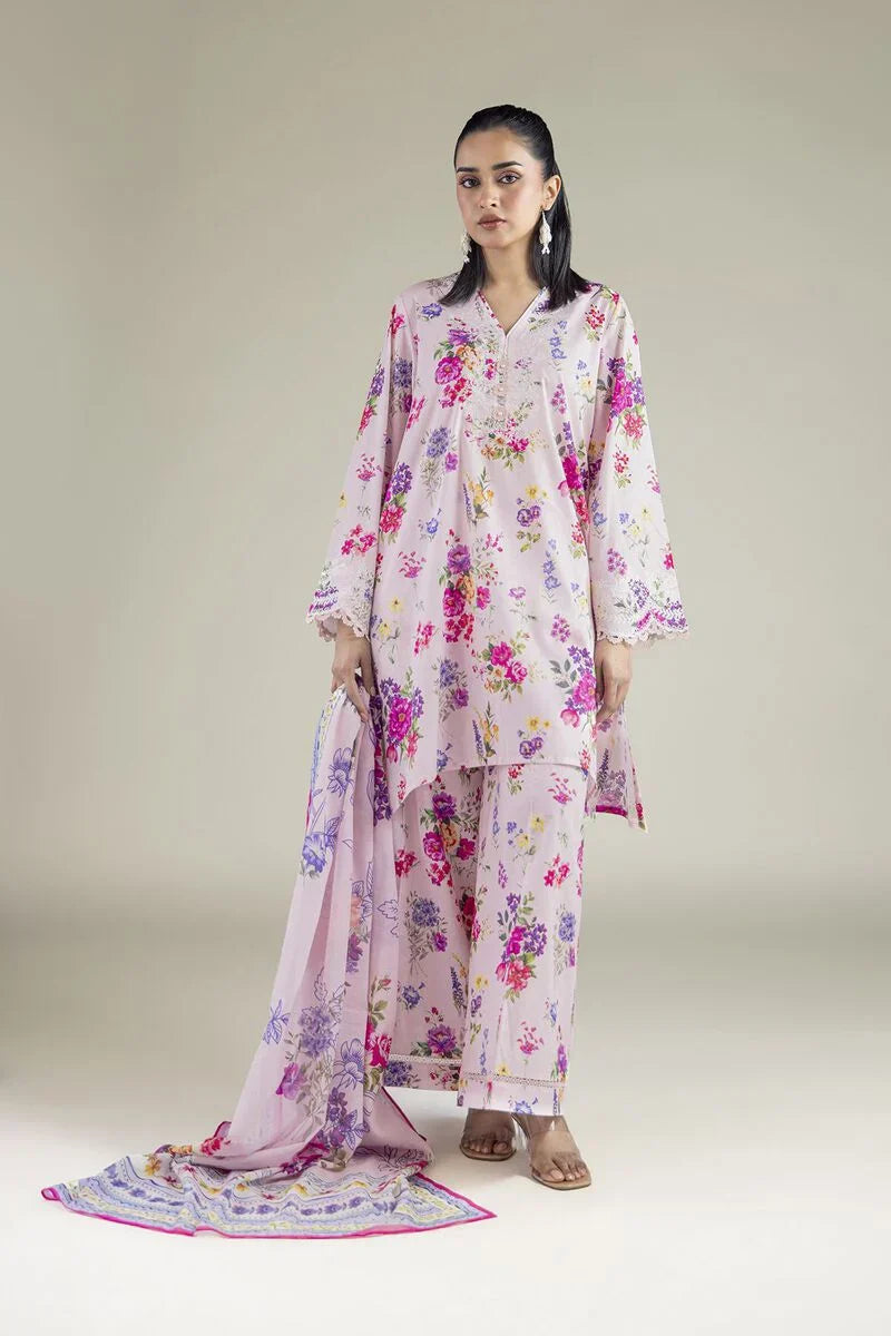 3 Piece BreezeLawn Printed UnStitched Suit with Printed Dupatta & Printed Trouser.