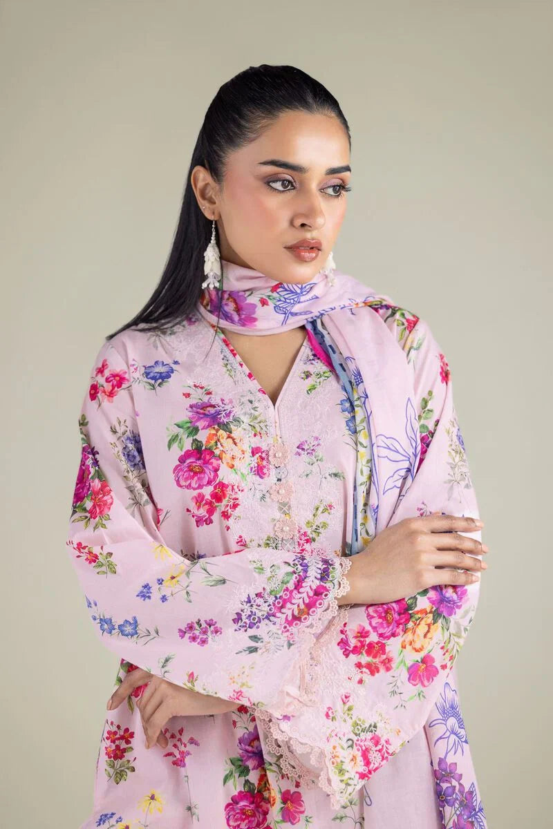3 Piece BreezeLawn Printed UnStitched Suit with Printed Dupatta & Printed Trouser.